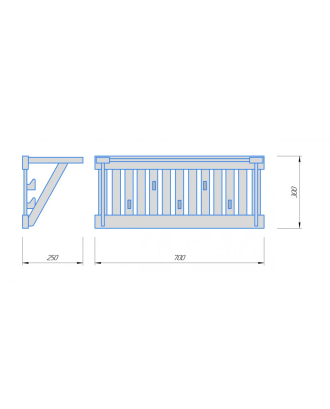 Cuier pentru haine 700x300x250 ACCESORII SAUNA