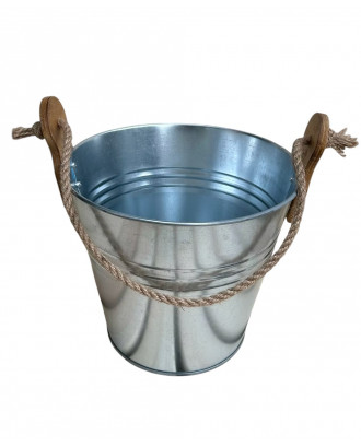 Găleată de saună galvanizată cu mânere din lemn, 10 l ACCESORII SAUNA