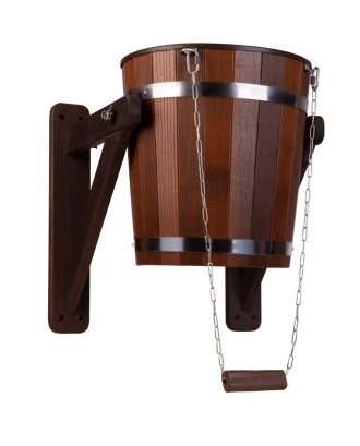 Găleată de duș, tip cascadă, termowood, 20 L, cu inserție din plastic Găleată de duș