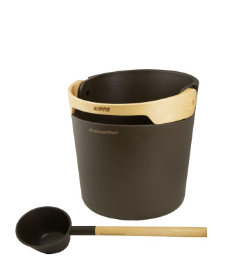 Accesorii pentru saună - Găleată și polonic Harvia Helmi, maro închis ACCESORII SAUNA