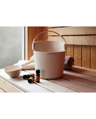 Accesorii pentru saună - Găleată și polonic Harvia Helmi, culoarea fildeșului ACCESORII SAUNA