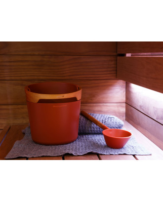 Accesorii pentru saună - găleată și oală Harvia Helmi, teracotă ACCESORII SAUNA