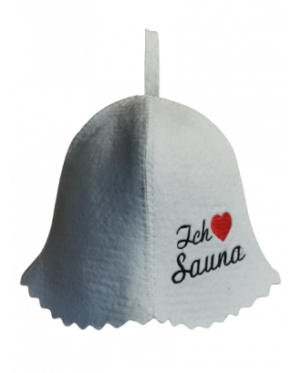 Palarie de Sauna- Ich Liebe Sauna, 100% lana