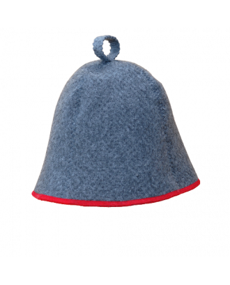 Pălărie de saună - bandă roșie gri