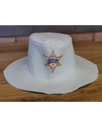 Pălărie de saună- SHERIFF, 100% lână, albă