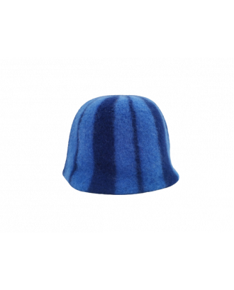 Pălărie de saună - dungi albastre, 100% lână