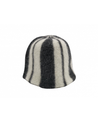 Pălărie de saună- dungat negru alb, 100% lână ACCESORII SAUNA