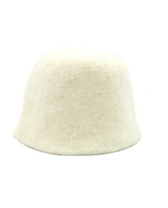 Pălărie de saună - albă, 100% lână