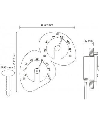 Termometru pentru Sauna Light CARIITTI - Higrometru, Alb