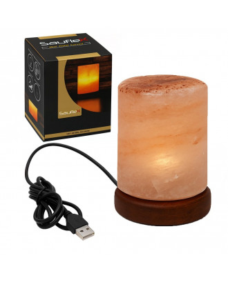 Lampă cu sare de Himalaya SAUFLEX, cilindrică, 1-2 kg, USB ACCESORII SAUNA