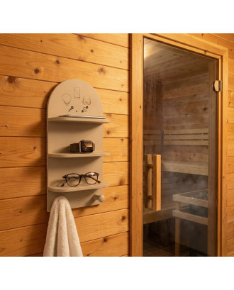 Organizator de raft pentru antreul saunei, placaj de mesteacăn ACCESORII SAUNA