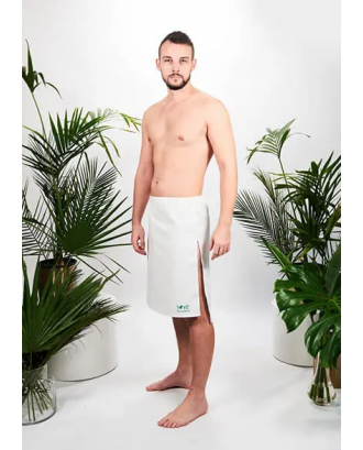 Tinuta sauna 100% naturala, kilt barbatesc, alb