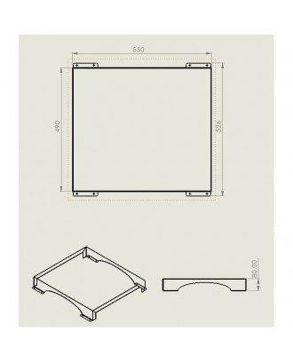 Baza podea sauna 49x55cm SOBE DE SAUNA PE LEMN