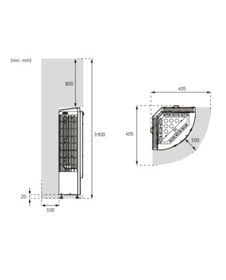 Soba electrică pentru saună Harvia Cilindro Corner XE, 6,8 kW, cu unitate de control Xenio INCALZITORE ELECTRICE DE SAUNA
