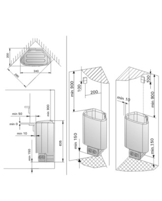 Încălzitor electric de saună Harvia Delta D36E, 3,6 kW, negru, fără unitate de control INCALZITORE ELECTRICE DE SAUNA