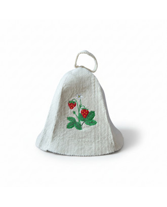 Pălărie de saună - căpșuni, alb ACCESORII SAUNA