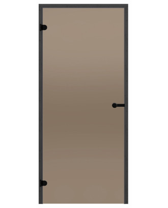 Uși pentru saună din sticlă HARVIA 8x21 Bronz (cadru pin negru)