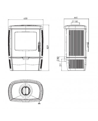 Soba Fonta Alberto 8,6 kW SOBE DE ÎNCĂLZIRE