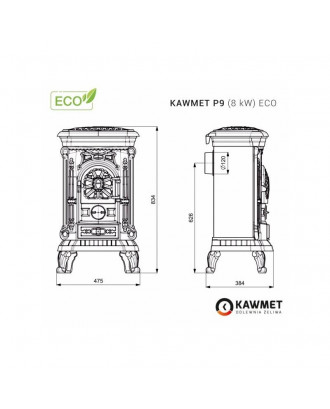 Soba Fonta KAWMET P9 8 kW ECO SOBE DE ÎNCĂLZIRE