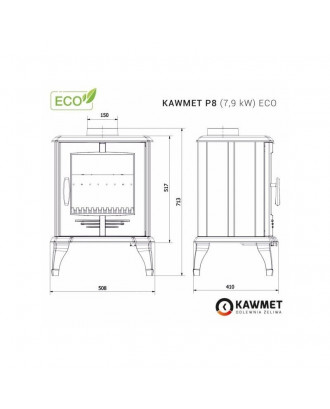 Soba Fonta KAWMET P8 7,9 kW ECO SOBE DE ÎNCĂLZIRE