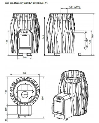 Încălzitor de saună cu lemne – COSY WOOD 12OG-TW SOBE DE SAUNA PE LEMN