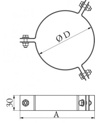 Clemă de întindere d115-120, 1mm, inox (55702)