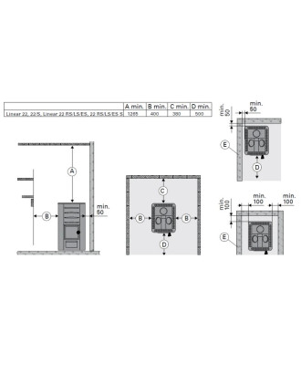 Sobă pe lemne pentru saună HARVIA LINEAR 22 BimSchV2 SOBE DE SAUNA PE LEMN