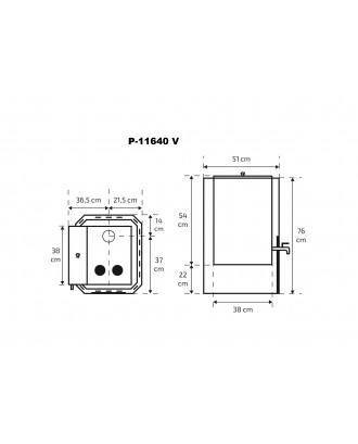 Încălzitor de saună SKAMET P-11640V Rezervor de apă - stânga SOBE DE SAUNA PE LEMN