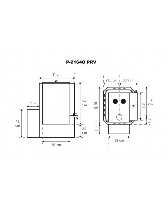 Încălzitor de saună Skamet – P-21640 PRV, Încălzitor de apă - Dreapta, cu sticlă SOBE DE SAUNA PE LEMN