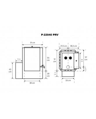 Încălzitor de saună Skamet – P-22040 PRV, Încălzitor de apă - Dreapta, cu sticlă SOBE DE SAUNA PE LEMN