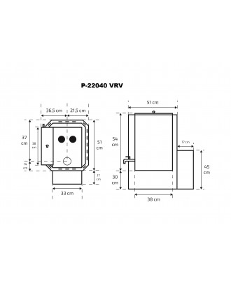 Încălzitor de saună Skamet – P-22040 VRV, Încălzitor de apă - , cu sticlă SOBE DE SAUNA PE LEMN