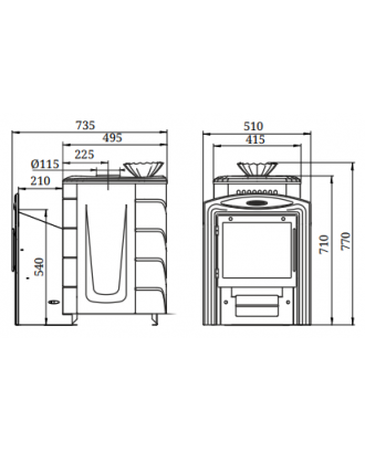 Soba sauna TMF Geyser Mini 2016 Inox Vitra antracit (35103) Sobe de Sauna TMF