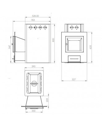 SOBA SAUNA TEPLODAR HOTROCK 20 PANORAMA CU GENERATOR DE ABUR SOBE DE SAUNA PE LEMN