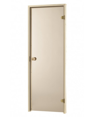 Ușă saună 80x210cm bronz, 8mm, 2 bucle, arin, rolă