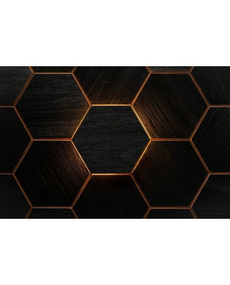 Element decorativ Hexa Thermo negru, Abachi, LED ILUMINAT SAUNA SI HAMMAM
