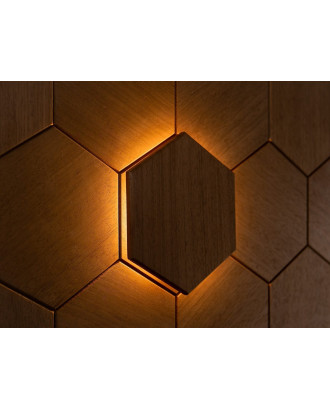 Element decorativ Hexa Thermo, Abachi, LED ILUMINAT SAUNA SI HAMMAM