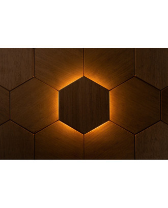 Element decorativ Hexa Thermo, Abachi, LED ILUMINAT SAUNA SI HAMMAM