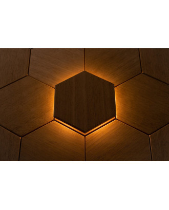 Element decorativ Hexa Thermo, Abachi, LED ILUMINAT SAUNA SI HAMMAM