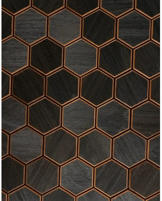 Panouri decorative din lemn Hexa S Thermo Negru, Abachi LEMN SAUNA