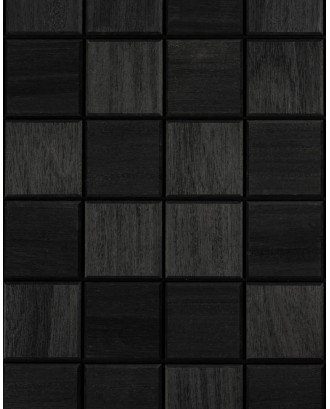 Panouri decorative din lemn pătrate, negre, termo, Abachi LEMN SAUNA