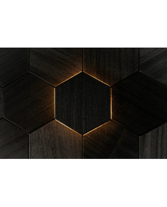 Element decorativ Hexa Negru, Abachi, LED ILUMINAT SAUNA SI HAMMAM