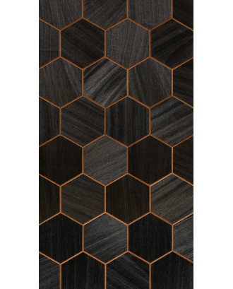 Panouri decorative din lemn Hexa XL Thermo Negru, Abachi LEMN SAUNA